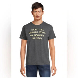 I Don't Like Morning People Men's Graphic Tee with Short Sleeves